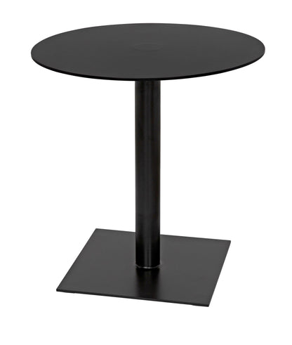 Mies Side Table, Black Steel-Side Tables-Noir-Sideboards and Things