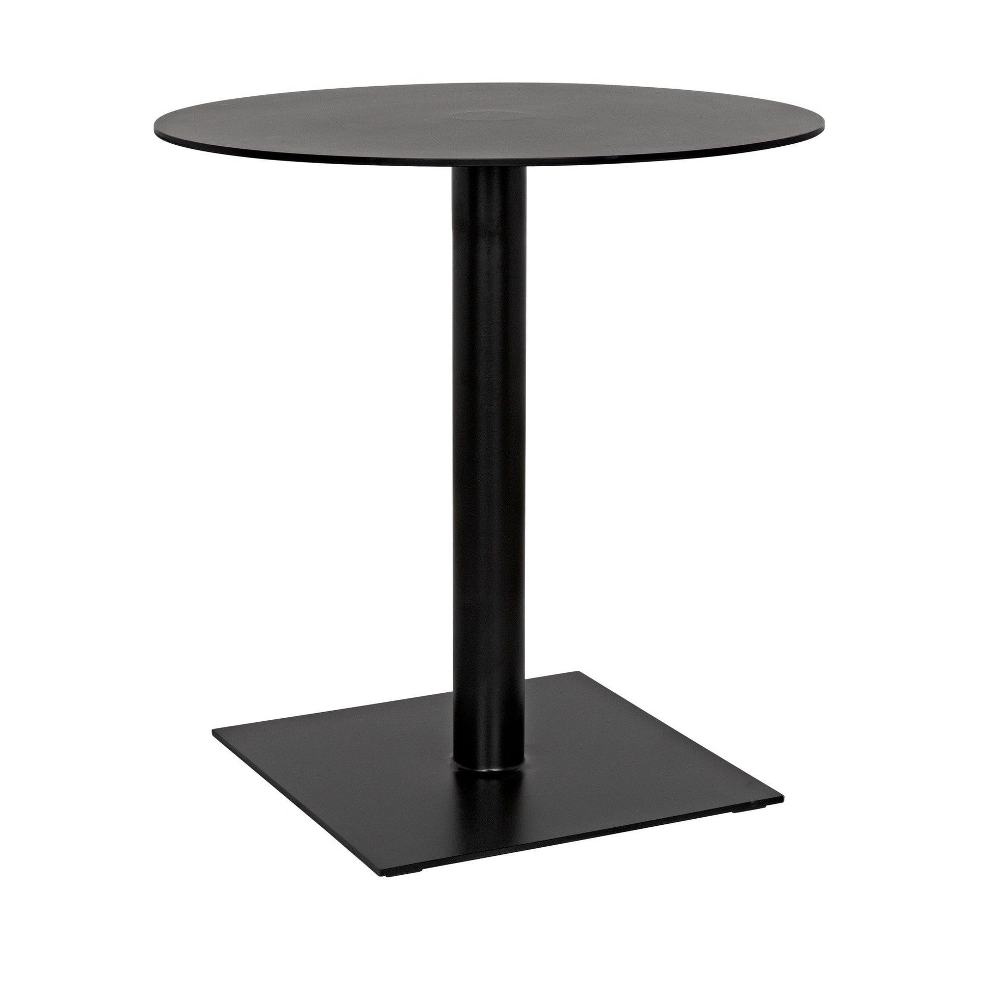 Mies Side Table, Black Steel-Side Tables-Noir-Sideboards and Things