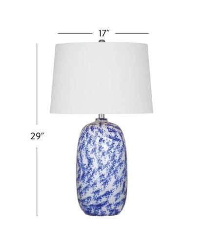 Mila Blue Ceramic Table Lamp - LOOMLAN - Bassett Mirror - Table Lamps