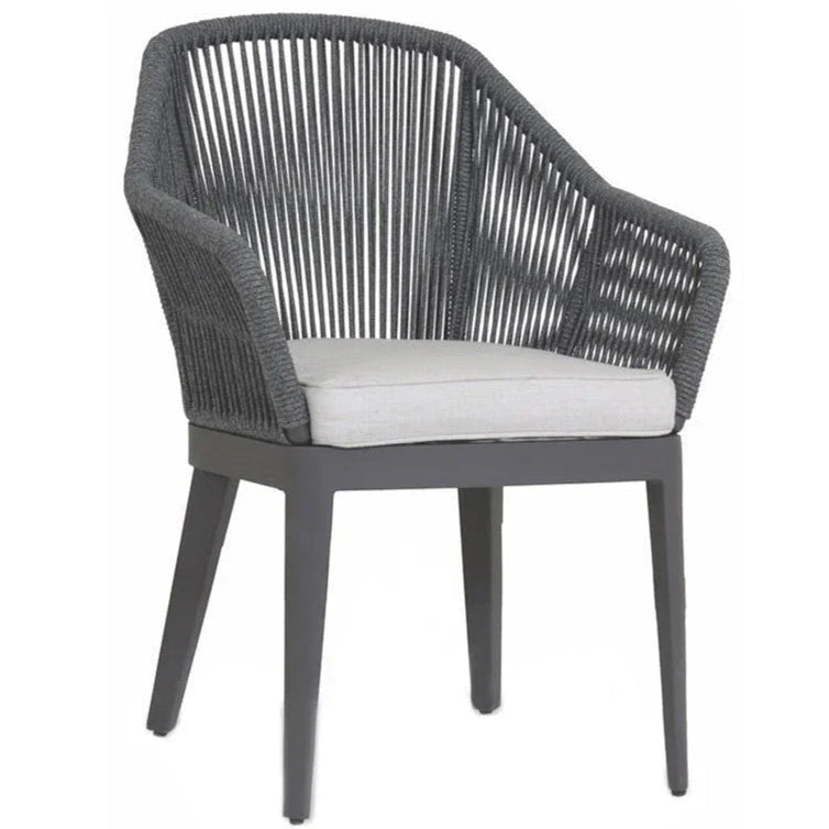 Milano Sunbrella Outdoor Dining Chair 2PC-Outdoor Dining Chairs-Sunset West-Echo Ash-LOOMLAN