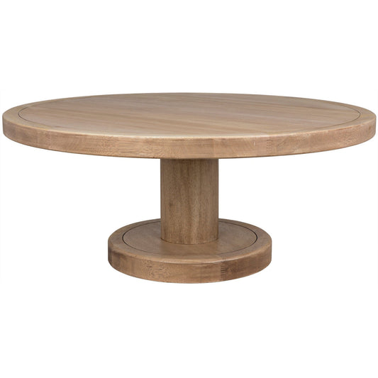 Milena Wood Round Coffee Table, Washed Walnut-Coffee Tables-Noir-Sideboards and Things