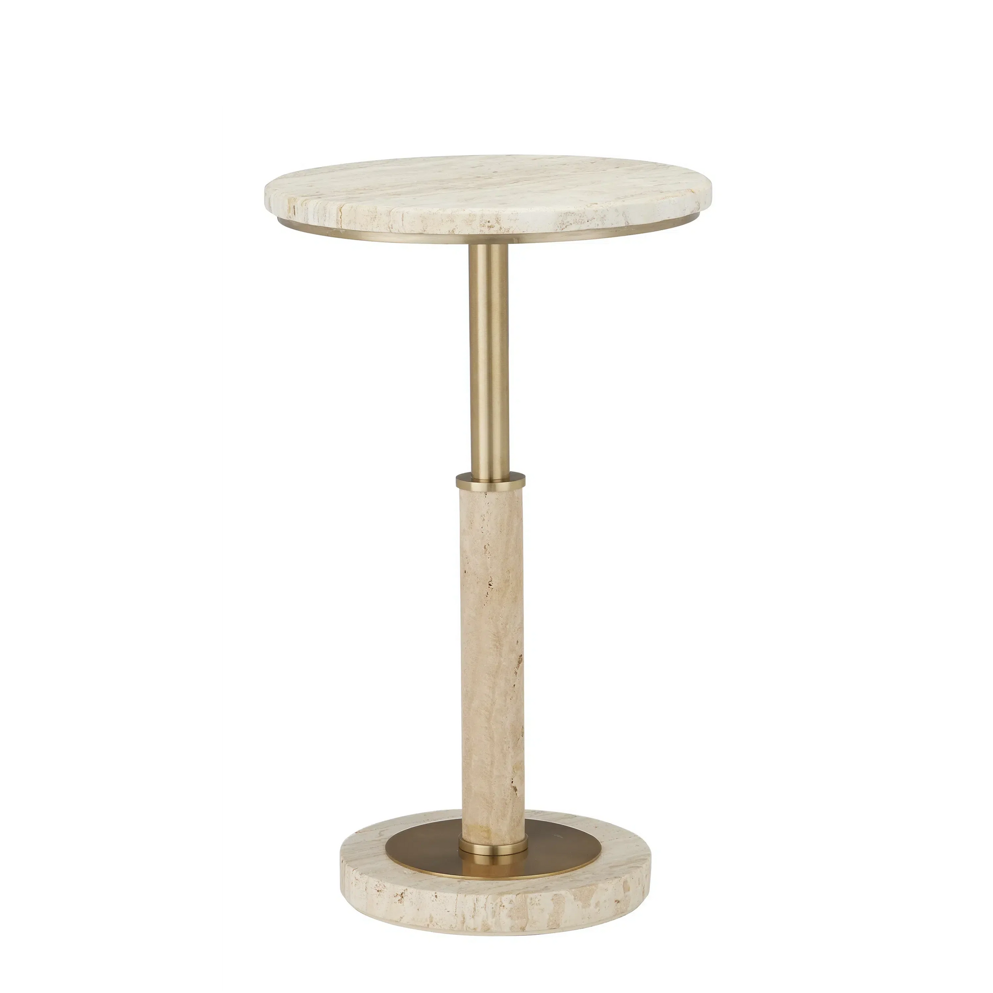 Miles Travertine Accent Table-Side Tables-Currey & Co-Sideboards and Things