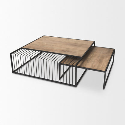 Mercana Miles Wood Top Nesting Coffee Table