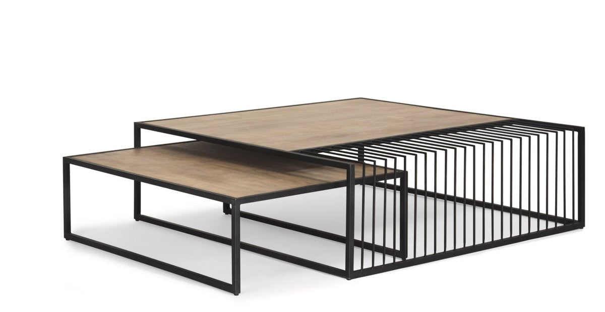 Mercana Miles Wood Top Nesting Coffee Table