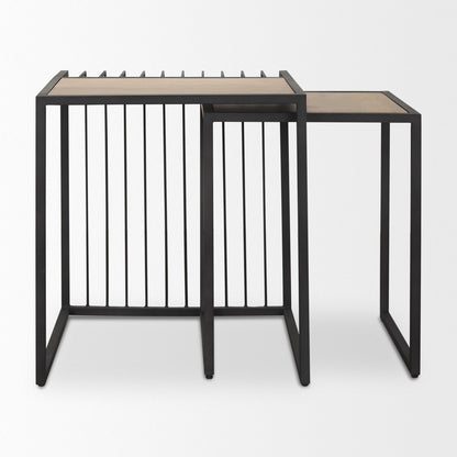 Mercana Miles Wood Top Nesting Side Table