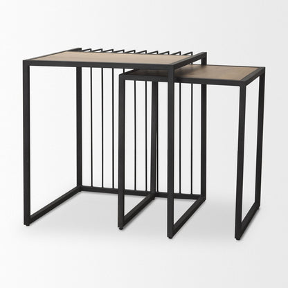 Mercana Miles Wood Top Nesting Side Table