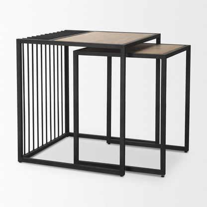 Mercana Miles Wood Top Nesting Side Table