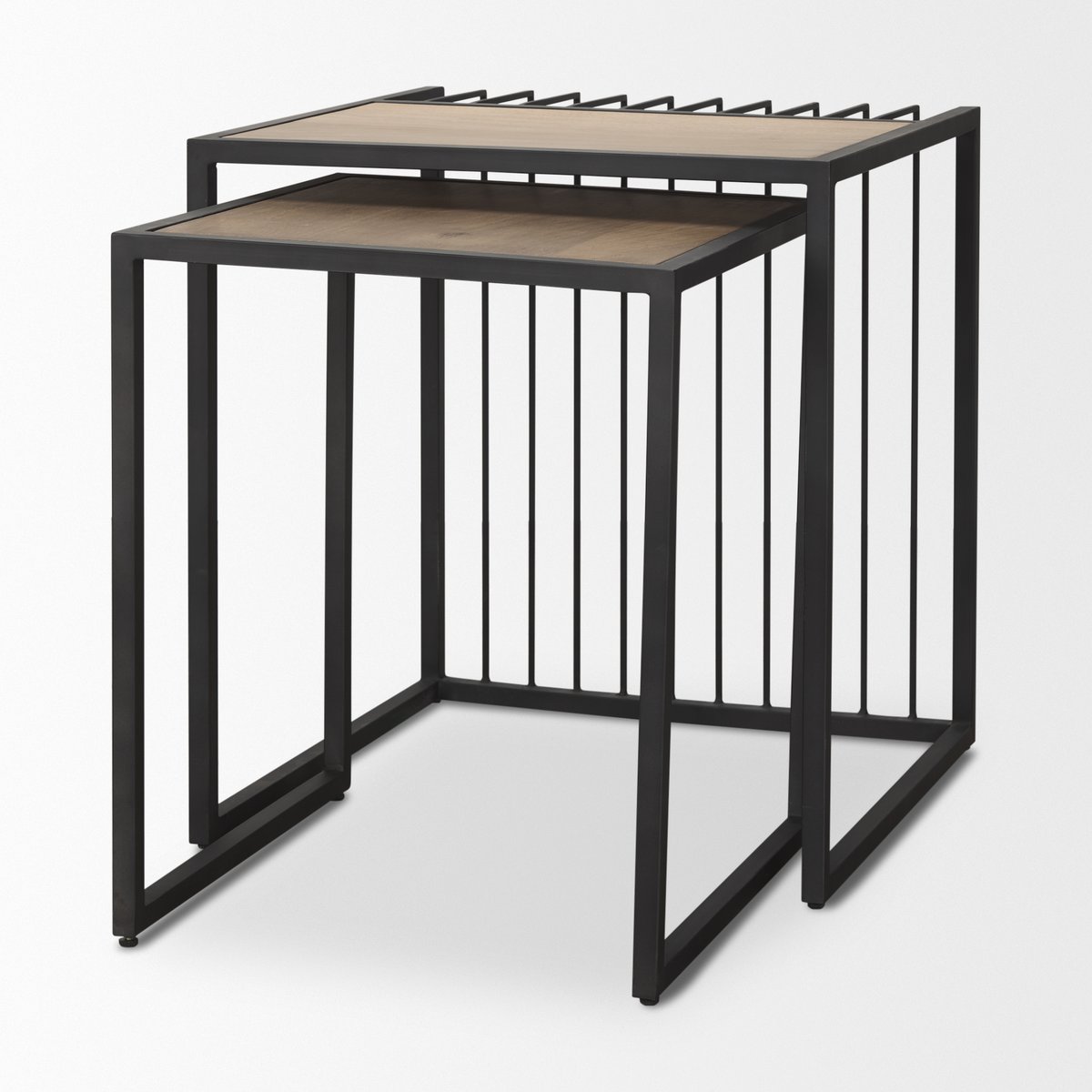 Mercana Miles Wood Top Nesting Side Table