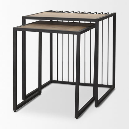 Mercana Miles Wood Top Nesting Side Table