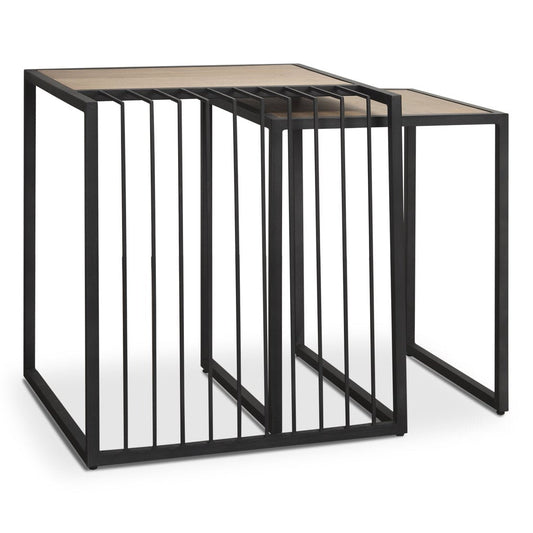 Mercana Miles Wood Top Nesting Side Table