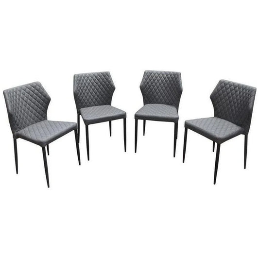 Milo Modern Dining Chairs Gray Leather Set of 4 Dining Chairs Sideboards and Things  By Diamond Sofa