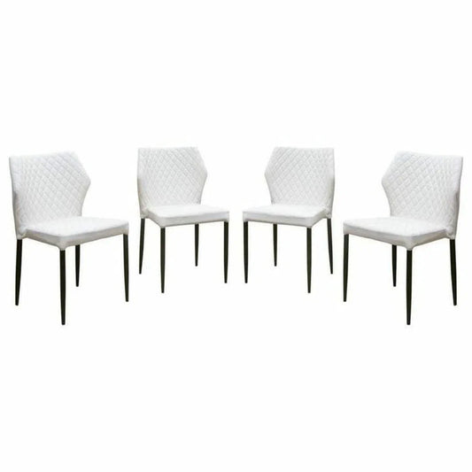 Milo Modern Dining Chairs White Leather Set of 4 Dining Chairs Sideboards and Things  By Diamond Sofa