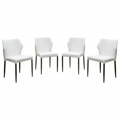 Milo Modern Dining Chairs White Leather Set of 4 Dining Chairs Sideboards and Things  By Diamond Sofa