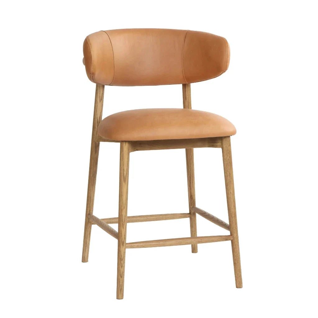 Milo Luxurious Upholstered Leather Counter Stool