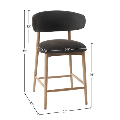 Milo Luxurious Upholstered Leather Counter Stool