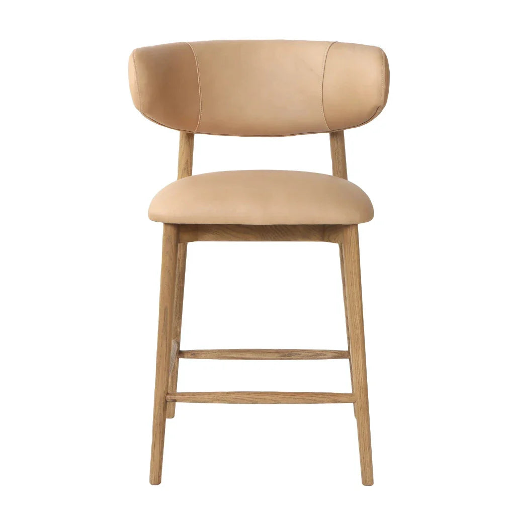 Milo Luxurious Upholstered Leather Counter Stool