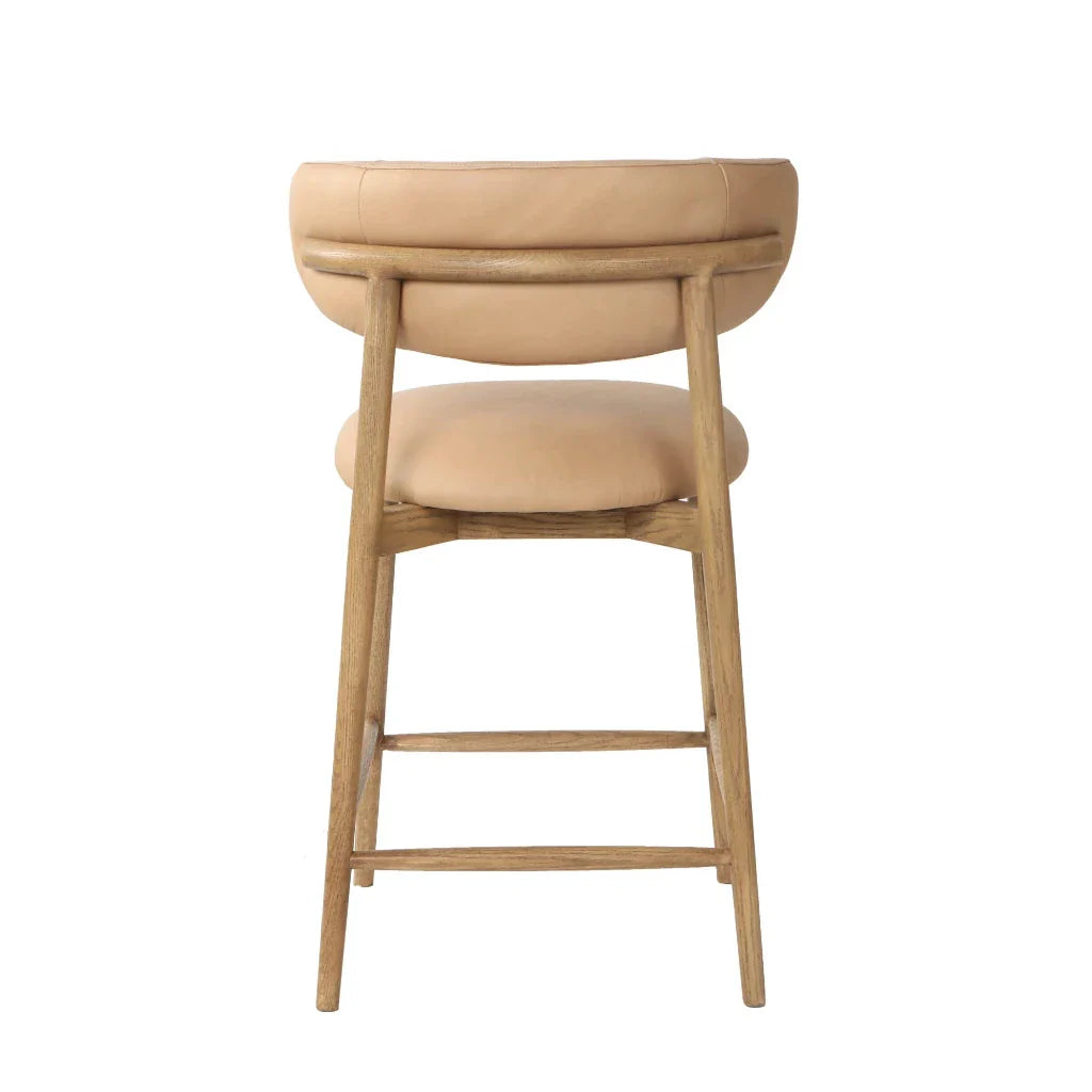 Milo Luxurious Upholstered Leather Counter Stool