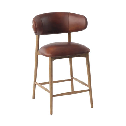 Milo Luxurious Upholstered Leather Counter Stool