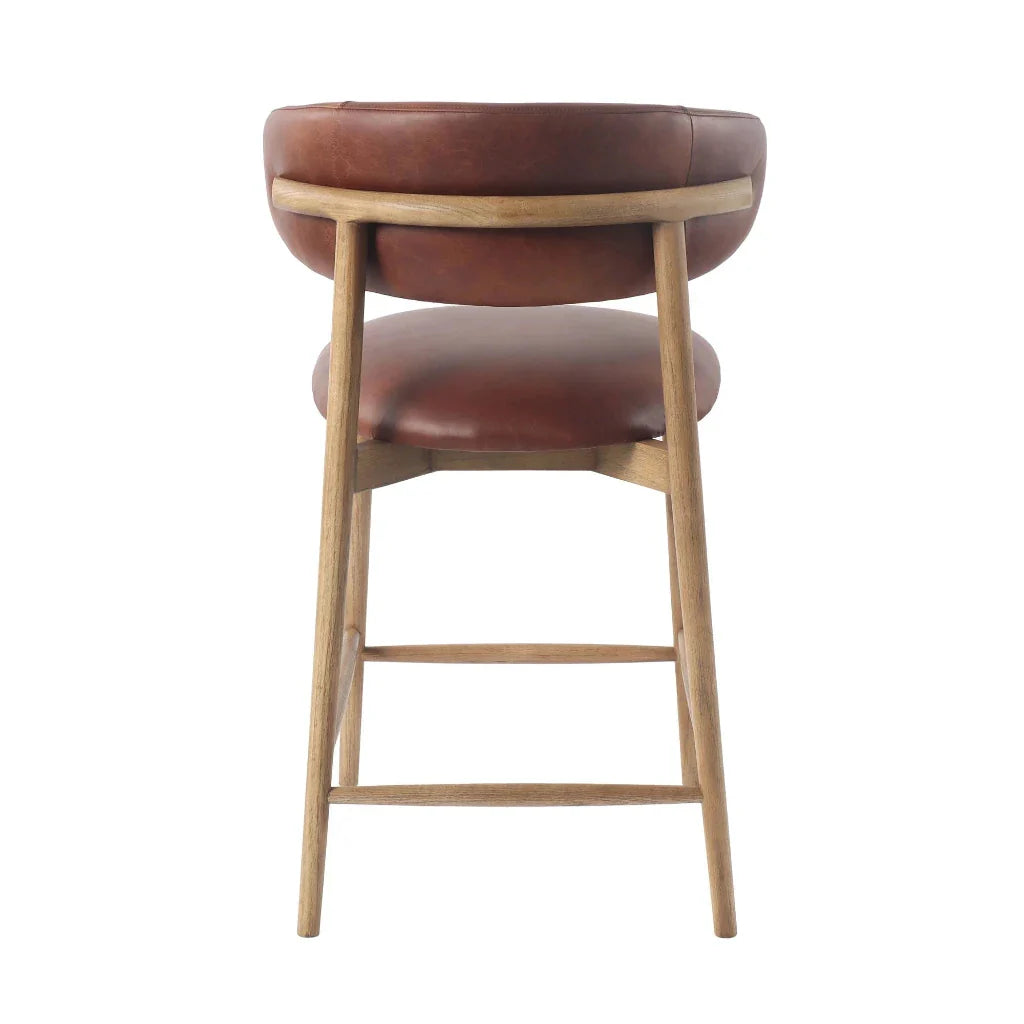 Milo Luxurious Upholstered Leather Counter Stool