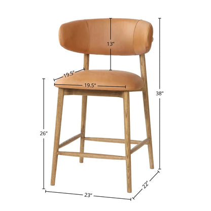 Milo Luxurious Upholstered Leather Counter Stool