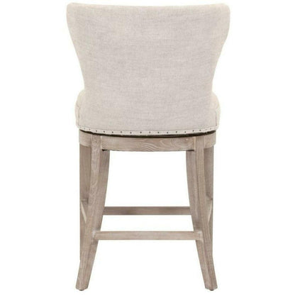 Milton Swivel Counter Stool Bisque French Linen Ash Counter Stools Sideboards and Things By Essentials For Living