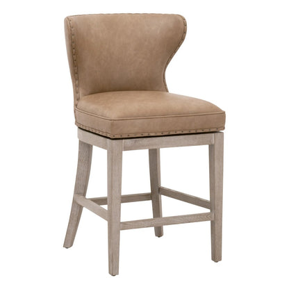 Essentials For Living Milton Leather Swivel Counter Stool