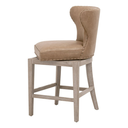 Essentials For Living Milton Leather Swivel Counter Stool