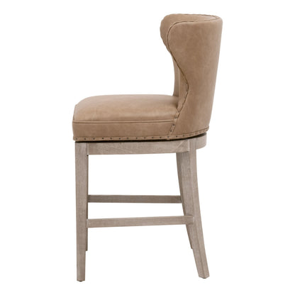Essentials For Living Milton Leather Swivel Counter Stool