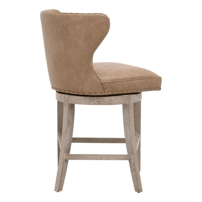 Essentials For Living Milton Leather Swivel Counter Stool