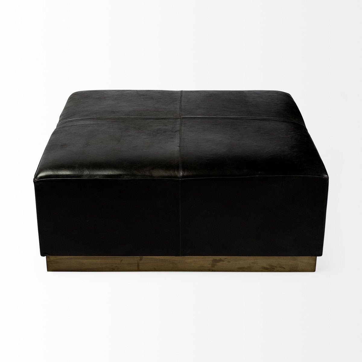 Mercana Minara Black Leather Wrap Ottoman