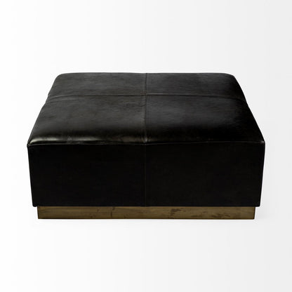 Mercana Minara Black Leather Wrap Ottoman