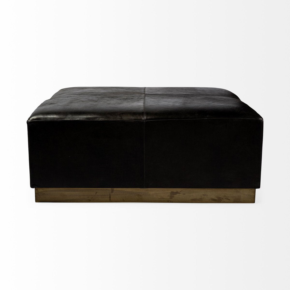 Mercana Minara Black Leather Wrap Ottoman