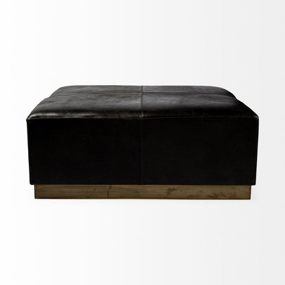 Mercana Minara Black Leather Wrap Ottoman