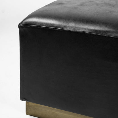 Mercana Minara Black Leather Wrap Ottoman
