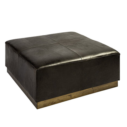 Mercana Minara Black Leather Wrap Ottoman