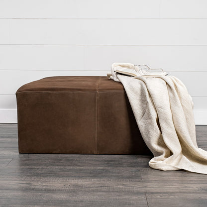 Mercana Minara Brown Leather Wrap Ottoman