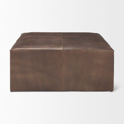 Mercana Minara Brown Leather Wrap Ottoman