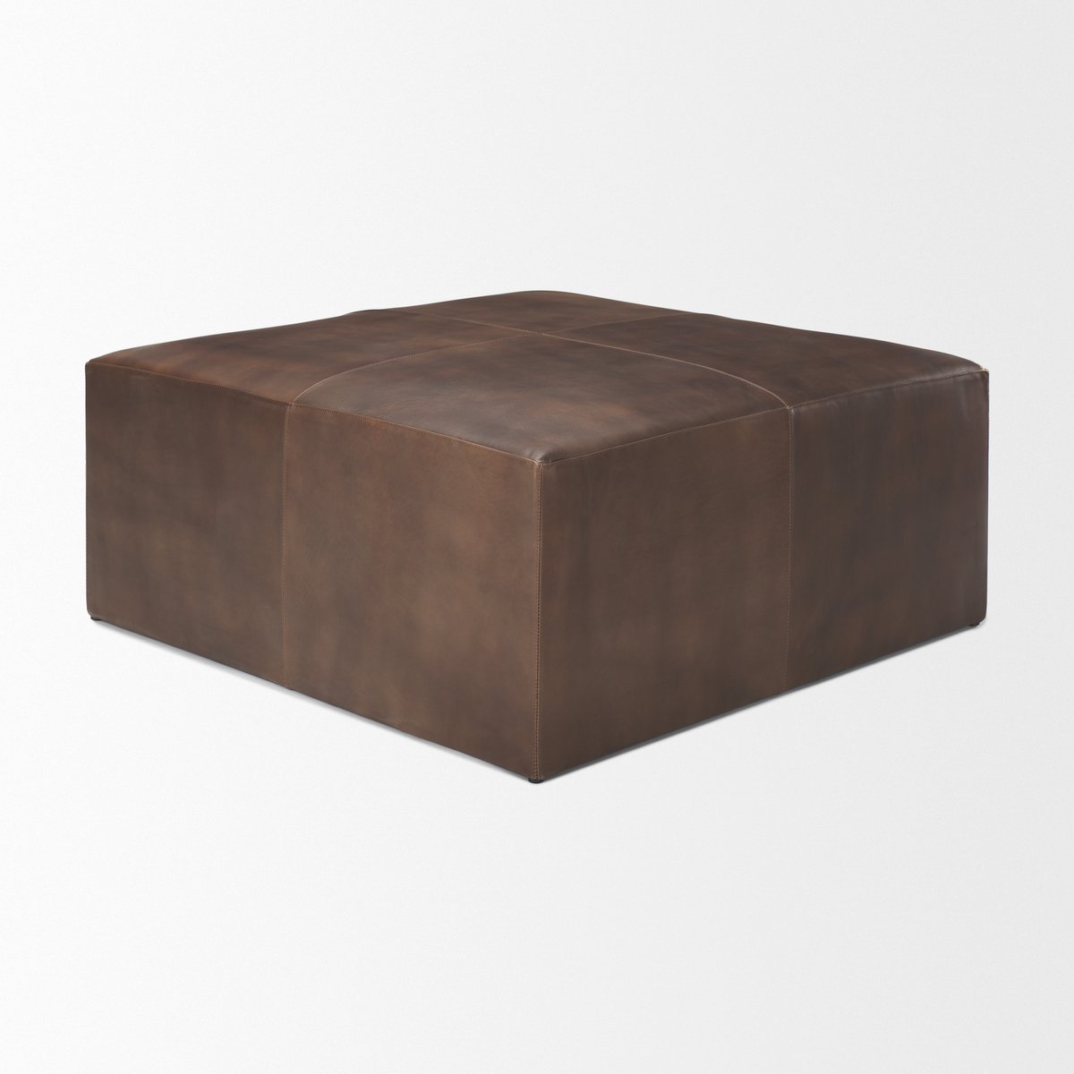 Mercana Minara Brown Leather Wrap Ottoman