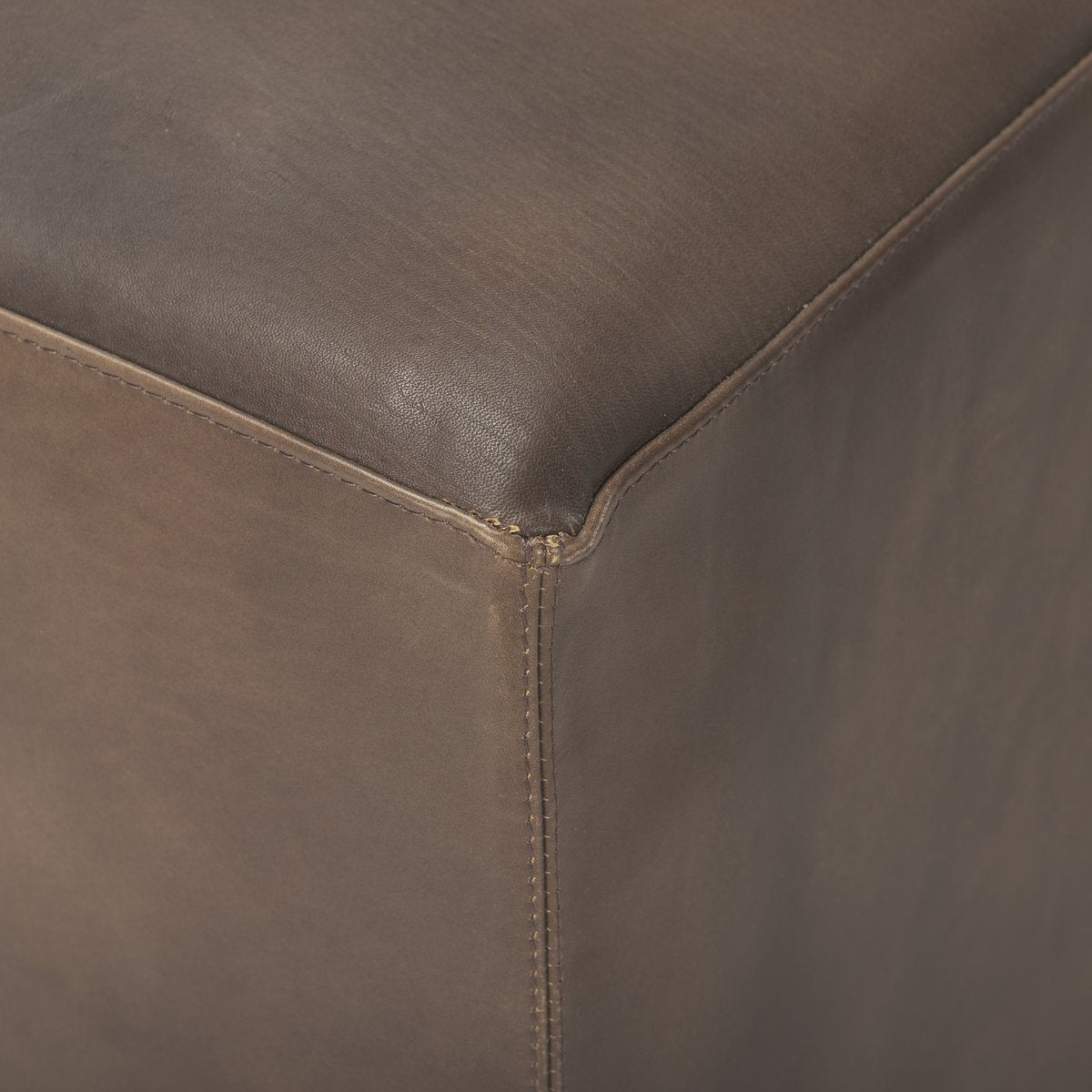 Mercana Minara Brown Leather Wrap Ottoman