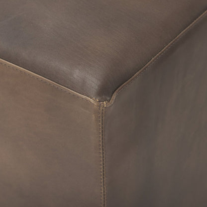 Mercana Minara Brown Leather Wrap Ottoman