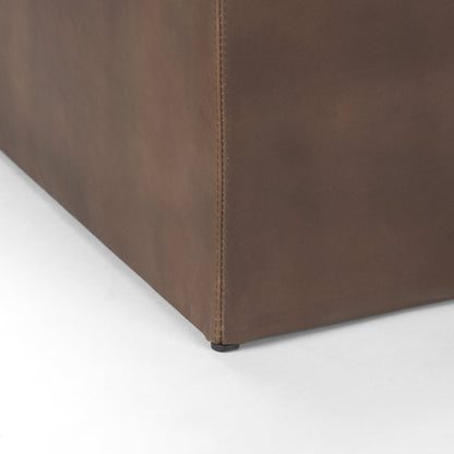 Mercana Minara Brown Leather Wrap Ottoman