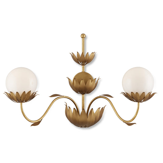 Mirasole Gold Wall Sconce Wall Sconces Sideboards and Things By Currey & Co