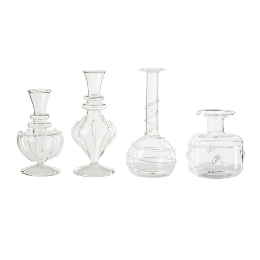 Miss Daisy Clear Glass Bud Vases 4PC