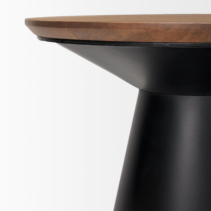 Mercana Mitchell Metal Pedetal Base Round Side Table