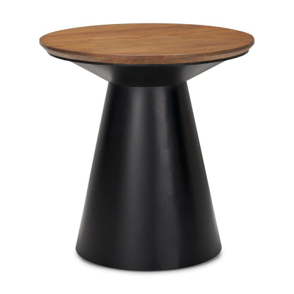 Mercana Mitchell Metal Pedetal Base Round Side Table