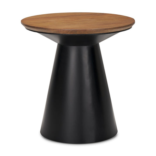 Mercana Mitchell Metal Pedetal Base Round Side Table
