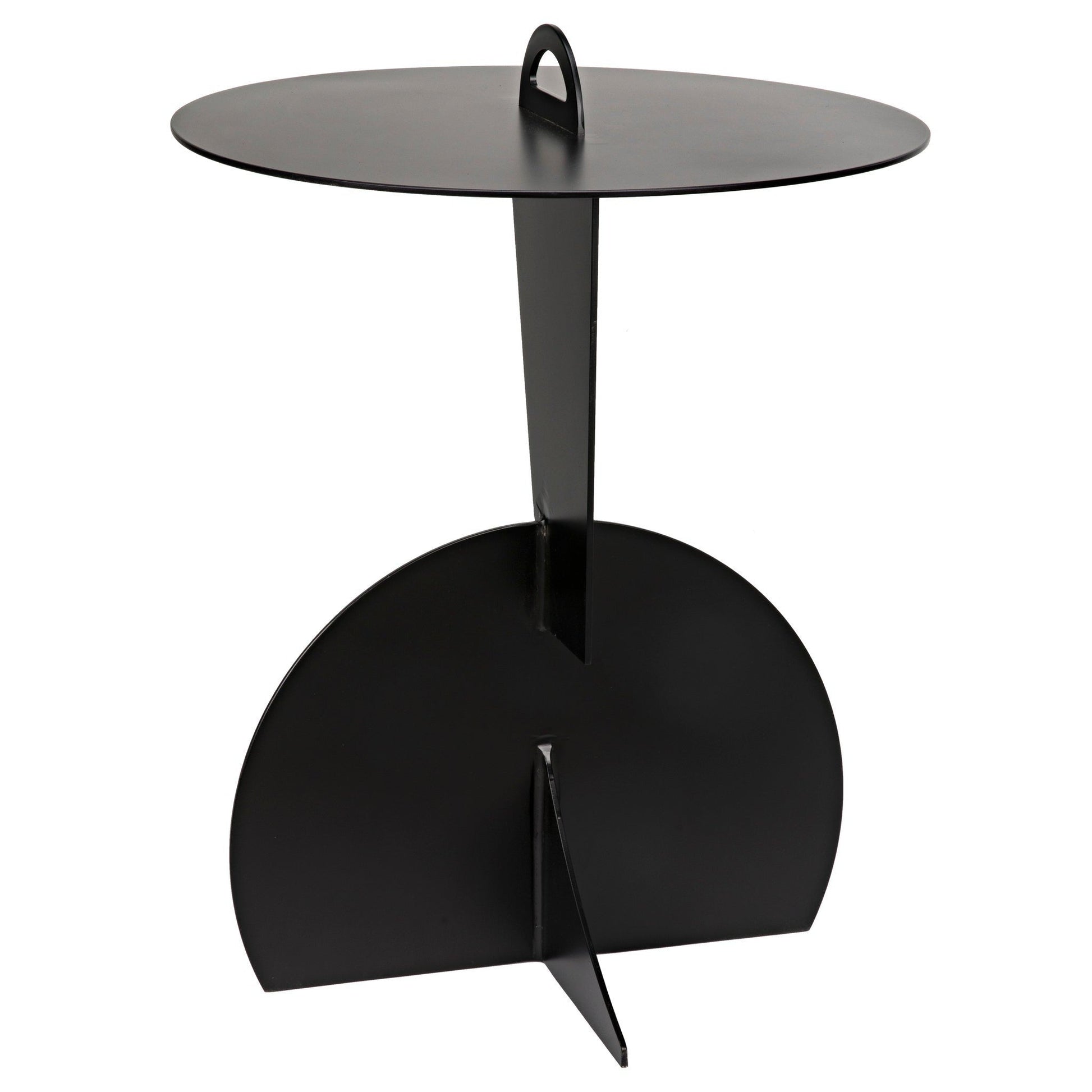 Mobilis Side Table, Black Steel-Side Tables-Noir-Sideboards and Things