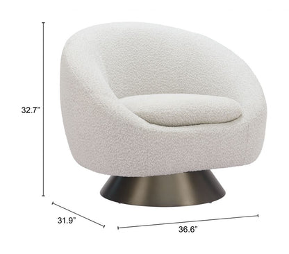 Zuo Modern Modan 	Textured Fabric Swivel Club Chair