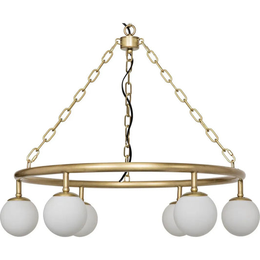 Noir Modena Metal Small Chandelier With Brass