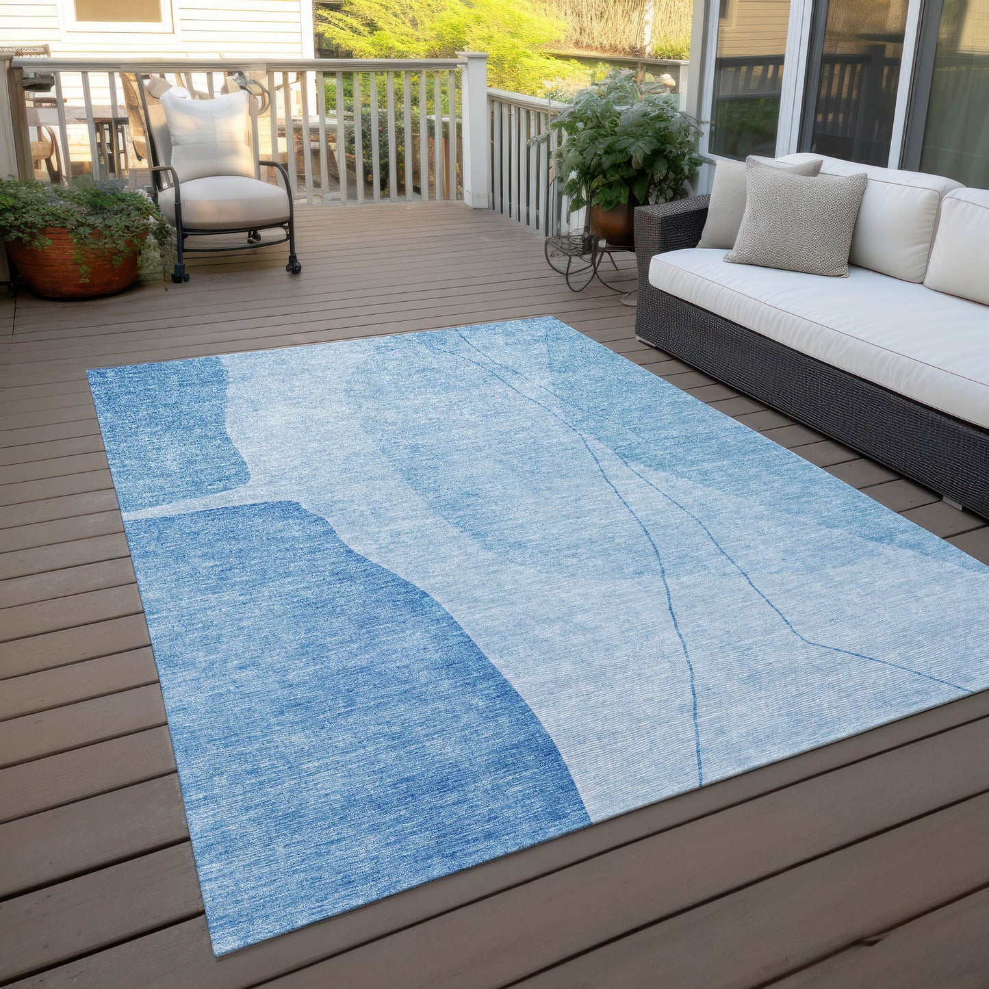 Addison Rugs Modern Blue Washable Indoor-Outdoor Rug